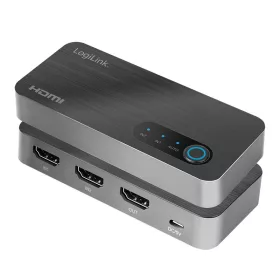   LogiLink HDMI kapcsoló, 2x1 port, 8K/60 Hz, HDCP, HDR, VRR, CEC (HD0058)