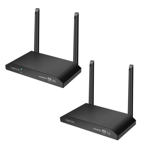 Logilink HDMI átviteli készlet, KVM, vezeték nélküli, 150m, 1-4, 4K@60Hz