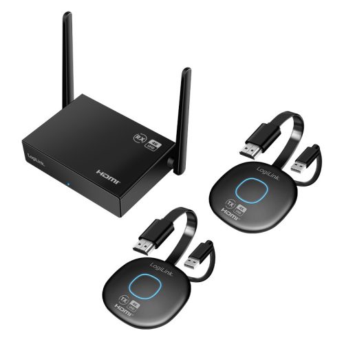 Logilink HDMI BYOD videokonferencia készlet, vezeték nélküli, 50m, 30to1, Multicast, 4K@60Hz
