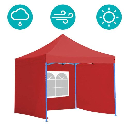 Timeless Garden Összecsukható kerti pavilon több típusban-2,9x2,9 méteres-piros-pavilon+oldalfal+hordtáska (HOP1000807-2)