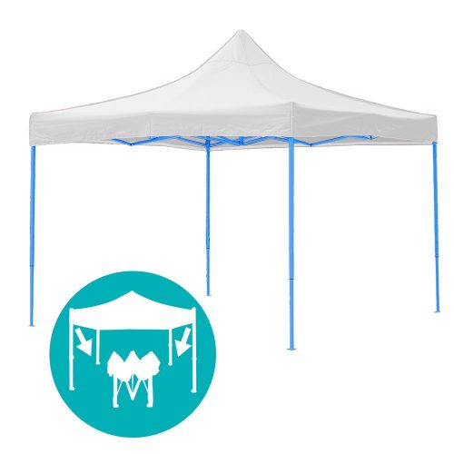 Timeless Garden Összecsukható kerti pavilon több típusban-2,9x2,9 méteres-fehér-pavilon+oldalfal+hordtáska (HOP1000807-3)