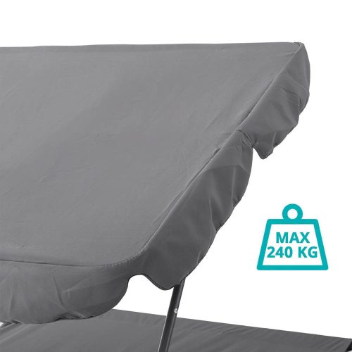 Timeless Garden Kétszemélyes napozóágy árnyékolóval-szürke (HOP1000813-2)