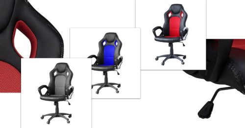 Timeless Office Gamer szék több színben - basic-színes háttámla, kék (HOP1000870-2)