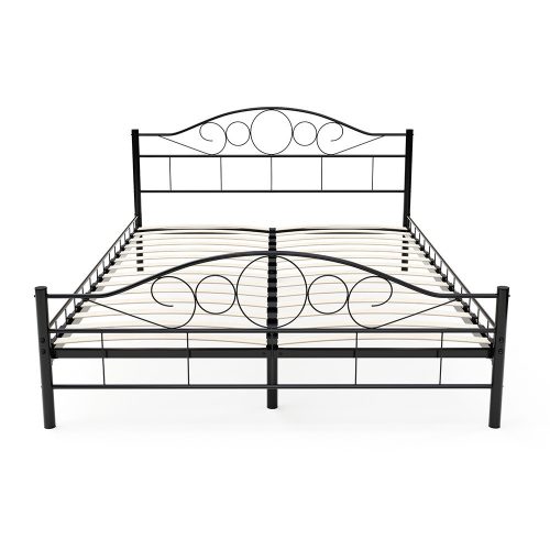 Timeless Home Mimi fém ágykeret ajándék ágyráccsal több méretben és színben-Fekete 140x200cm (HOP1000898-1)