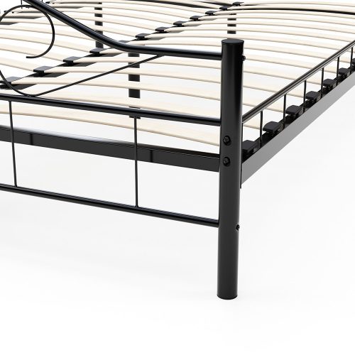 Timeless Home Mimi fém ágykeret ajándék ágyráccsal több méretben és színben-Fekete 140x200cm (HOP1000898-1)
