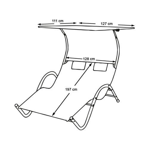 Timeless Garden 2 személyes DELUX napozóágy 3 színben-szürke (HOP1000924-3)