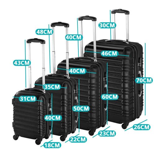 Timeless Home 4 db-os merev falú bőrönd szett, 4 színben-fekete (HOP1000938-1)