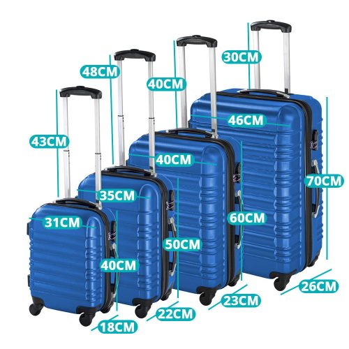 Timeless Home 4 db-os merev falú bőrönd szett, 4 színben-kék (HOP1000938-4)