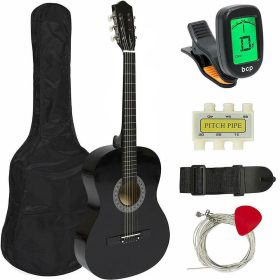   Timeless Hobby Akusztikus gitár szett kezdőknek, ajándék hangolóval, 2 színben-fekete (HOP1000982-1)