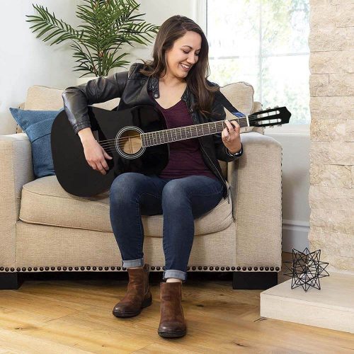 Timeless Hobby Akusztikus gitár szett kezdőknek, ajándék hangolóval, 2 színben-fekete (HOP1000982-1)