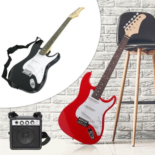 Timeless Hobby Elektromos gitár szett kezdőknek, ajándék erősítővel-fekete (HOP1000983-2)