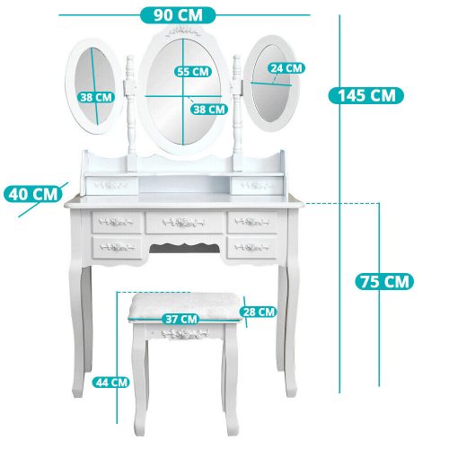 Timeless Beauty Fésülködő asztal Milano, több színben-fehér (HOP1000992-1)