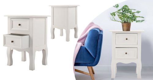 Timeless Home 2 darabos éjjeliszekrény szett, fehér (HOP1001022-1)