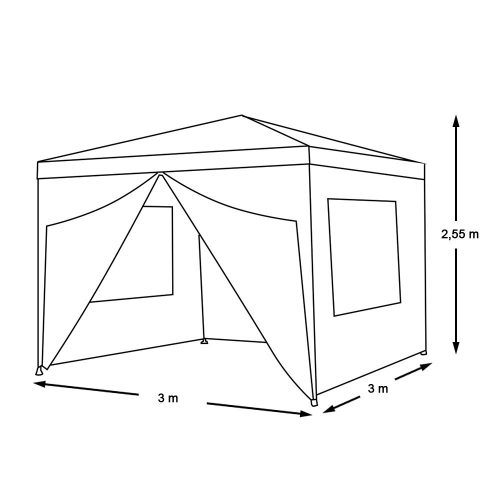 Timeless Garden Party sátor fehér színben, 3 méretben-3x3 méteres (HOP1001023-1)