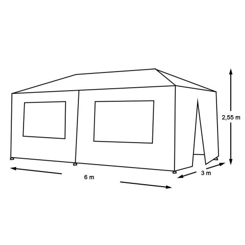 Timeless Garden Party sátor fehér színben, 3 méretben-3x6 méteres (HOP1001024-1)