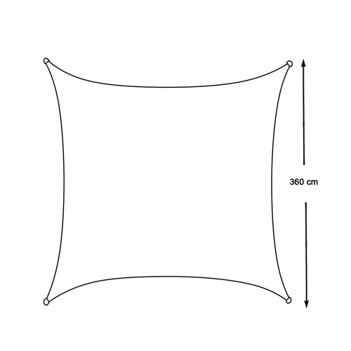 Timeless Garden Szögletes napvitorla, 3,6 méteres, több típusban-négyszög alakú, polietilén, bézs (HOP1001029)