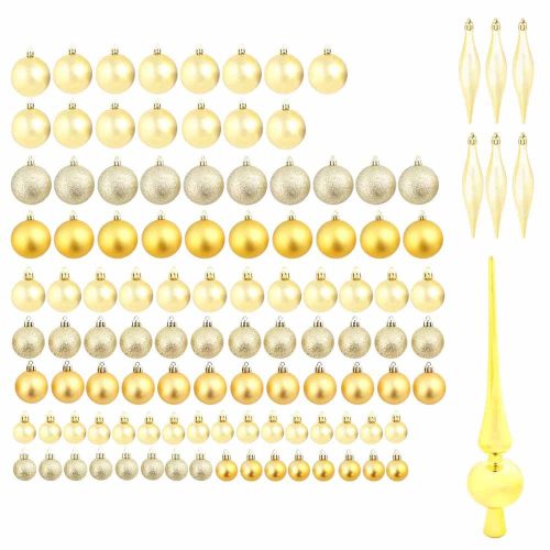 Timeless Christmas 112 részes karácsonyfadísz, több színben-arany (HOP1001123-2)