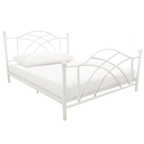 Timeless Home Lotti fém ágykeret ajándék ágyráccsal, több méretben és színben-Fehér 90x200 cm (HOP1001132-2)