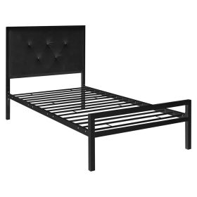   Timeless Home Hanna fém ágykeret ajándék ágyráccsal, több méretben és színben-Fekete 90x200 cm-es-fekete (HOP1001136-1)