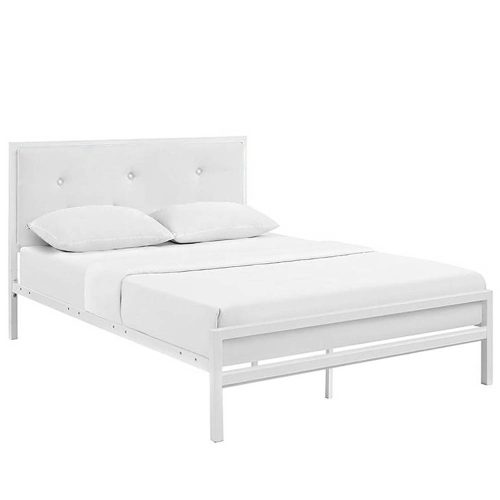 Timeless Home Hanna fém ágykeret ajándék ágyráccsal, több méretben és színben-Fehér 160x200 cm-es-fehér (HOP1001138-2)