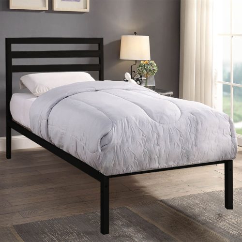 Timeless Home Bella fém ágykeret ajándék ágyráccsal, több méretben és színben-Fekete 90x200 cm-es-fekete (HOP1001140-1)