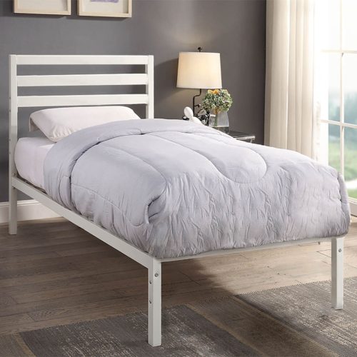 Timeless Home Bella fém ágykeret ajándék ágyráccsal, több méretben és színben-Fehér 90x200 cm-es-fehér (HOP1001140-2)