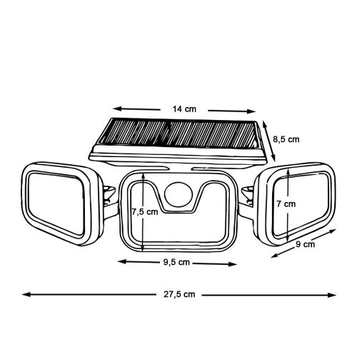 Timeless Garden 3 paneles elforgatható napelemes lámpa (HOP1001246)