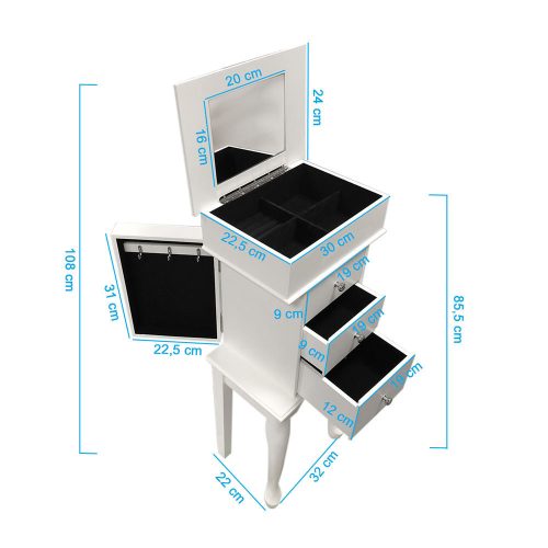 Timeless Home Ékszertartó szekrény, fehér (HOP1001310-1)
