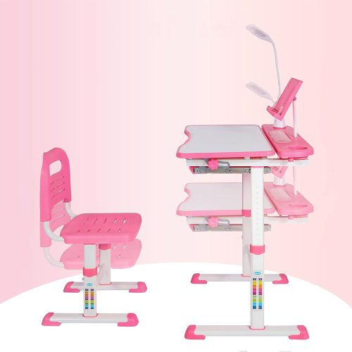 Timeless Home Állítható magasságú, többfunkciós, gyerek íróasztal-rózsaszín (HOP1001317-2)