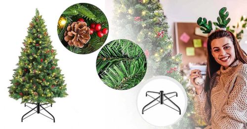 Timeless Christmas LED-es műfenyő több típusban, melegfehér-100 LED-es, 120 cm (HOP1001379)