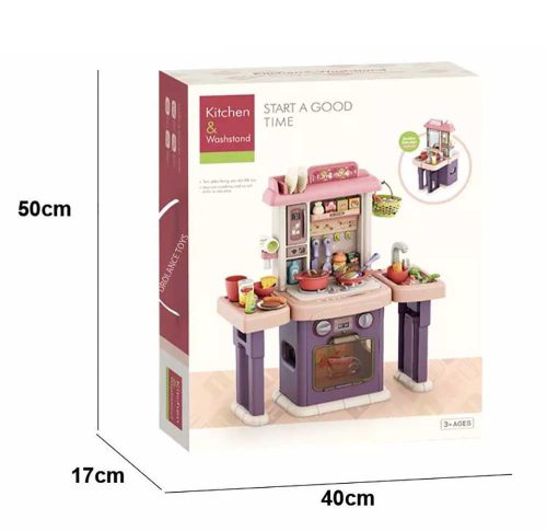 Timeless Toys 2 az 1-ben játékkonyha és fürdőszoba, 43 részes (HOP1001408)