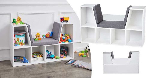 Timeless Home Tárolópolc ülőhellyel, párnával (HOP1001450)