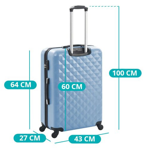 Timeless Home Utazóbőrönd szett kozmetikai táskával, több színben-acélkék (HOP1001471-2)