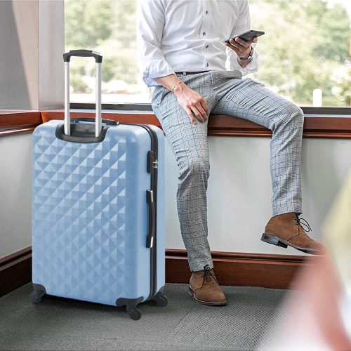 Timeless Home Utazóbőrönd szett kozmetikai táskával, több színben-acélkék (HOP1001471-2)