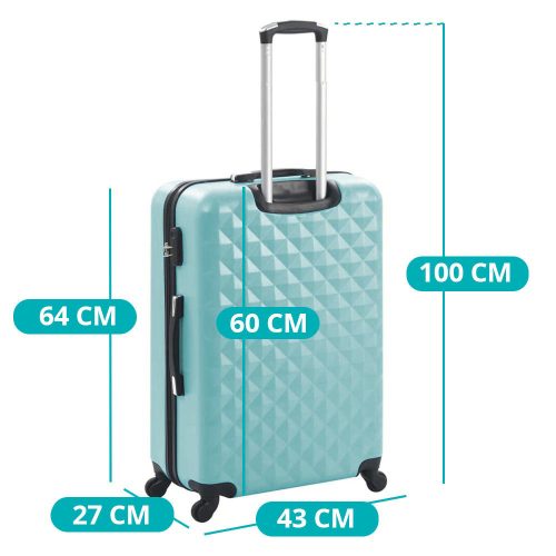 Timeless Home Utazóbőrönd szett kozmetikai táskával, több színben-mentazöld (HOP1001471-3)