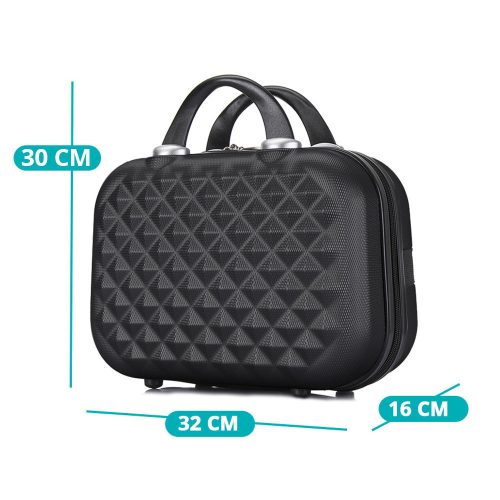 Timeless Home Utazóbőrönd szett kozmetikai táskával, több színben-fekete (HOP1001471-4)