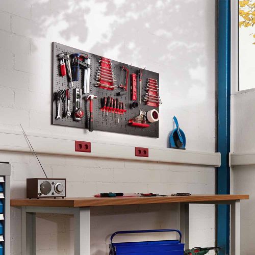 Timeless Tools Fém, fali szerszámtartó panel kampókkal és tárolókkal (HOP1001503)