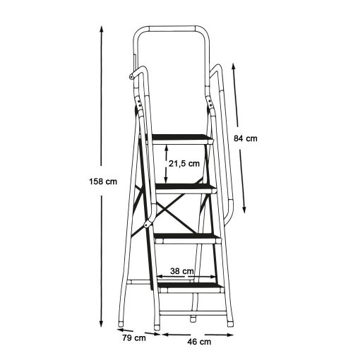 Timeless Garden 4 fokos fém létra levehető kapaszkodóval (HOP1001515)