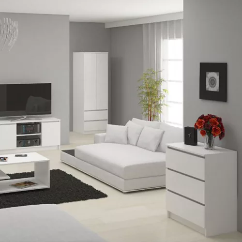 Timeless Home 3 fiókos komód fehér 60*77*40 cm (HOP1001527)