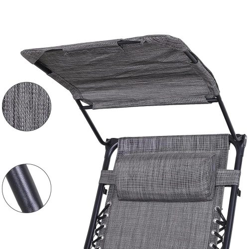 Timeless Garden Zéró gravitáció szék napellenzővel és pohártartóval 2 db, több színben-szürke (HOP1001529-1)