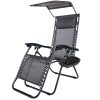 Timeless Garden Zéró gravitáció szék napellenzővel és pohártartóval 2 db, több színben-fekete (HOP1001529-2)