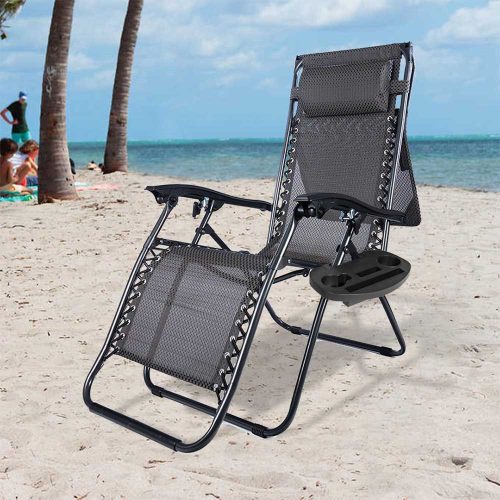 Timeless Garden Zéró gravitáció szék napellenzővel és pohártartóval 2 db, több színben-fekete (HOP1001529-2)