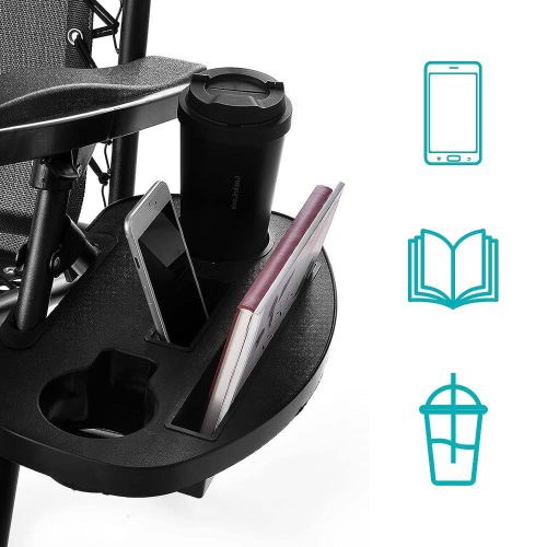 Timeless Garden Zéró gravitáció szék napellenzővel és pohártartóval 2 db, több színben-fekete (HOP1001529-2)