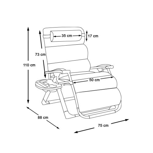 Timeless Garden Párnázott zéró gravitáció szék, több színben-szürke (HOP1001530-2)