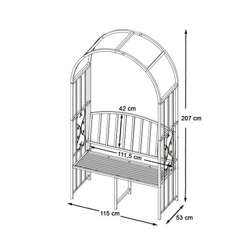 Timeless Garden Rózsalugas paddal, fekete (HOP1001558)