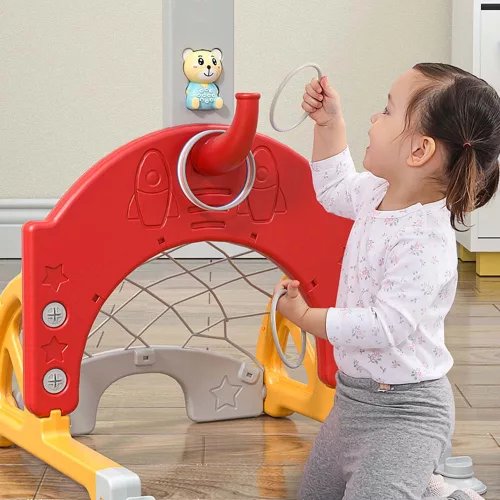 Timeless Toys 4 az 1-ben állítható magasságú gyerek játékszett, narancs-sárga (HOP1001566-1)