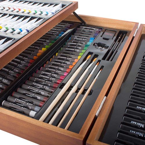Timeless Hobby 174 részes festő-és rajzkészlet praktikus, fa díszdobozban (HOP1001573)