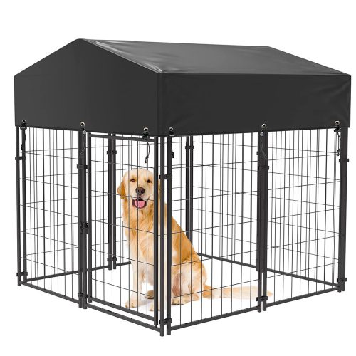 Timeless Pet Kültéri fém kutyakennel UV álló szövettetővel (HOP1001648)