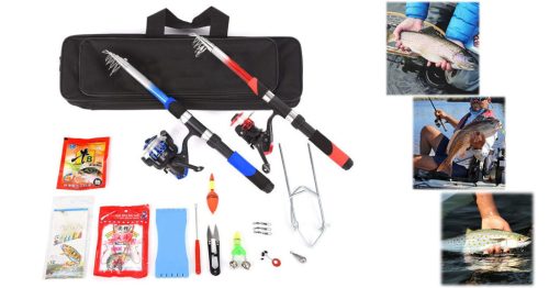 Timeless Hobby Kezdő horgászfelszerelés 2 db teleszkópos horgászbottal, kiegészítőkkel (HOP1001657)