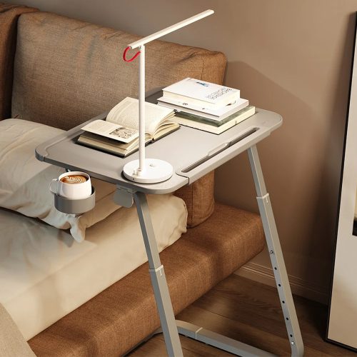 Timeless Tools Állítható magasságú reggelizőasztal tablettartóval, szürke (HOP1001661-1)